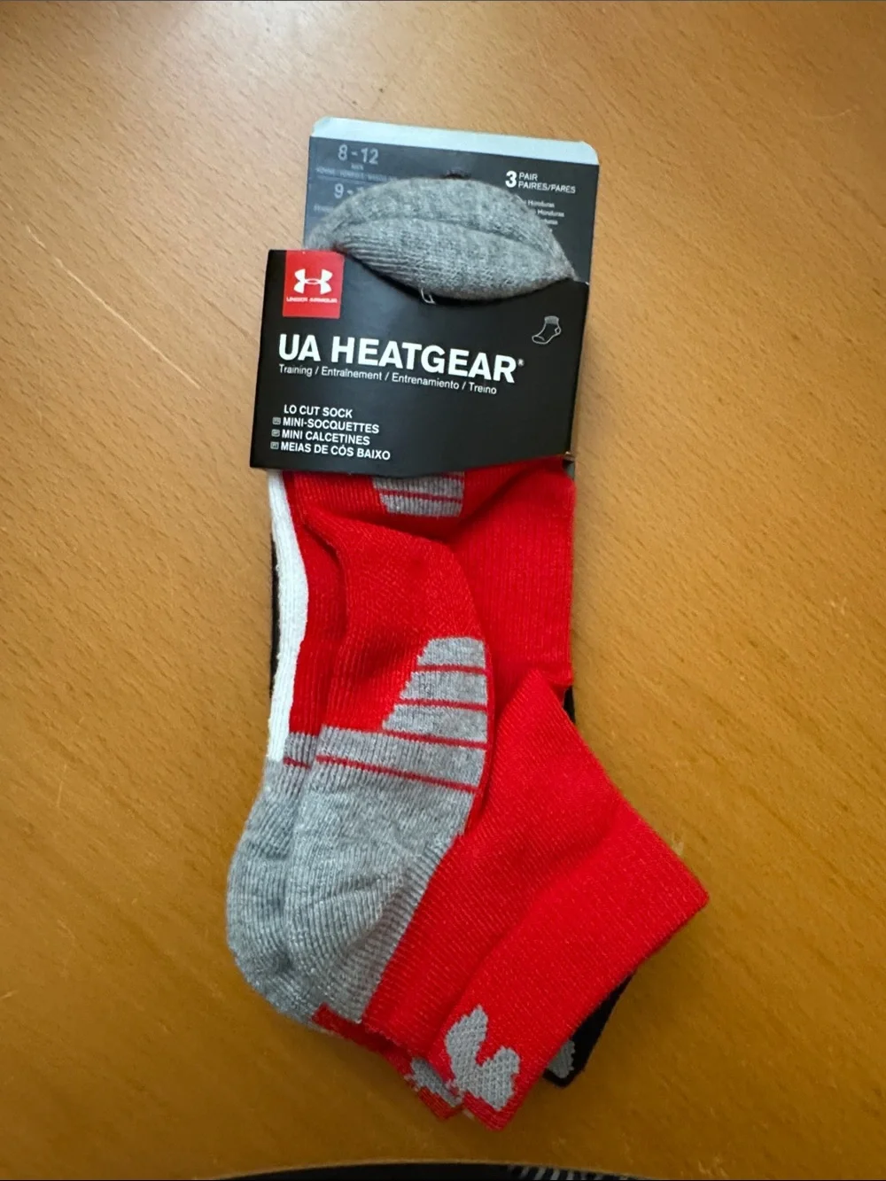 Under Armour UA HeatGear Low-Cut Socks - Red/Grey (3-Pack)